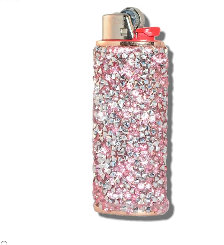 Gold Rhinestone Lighter Case