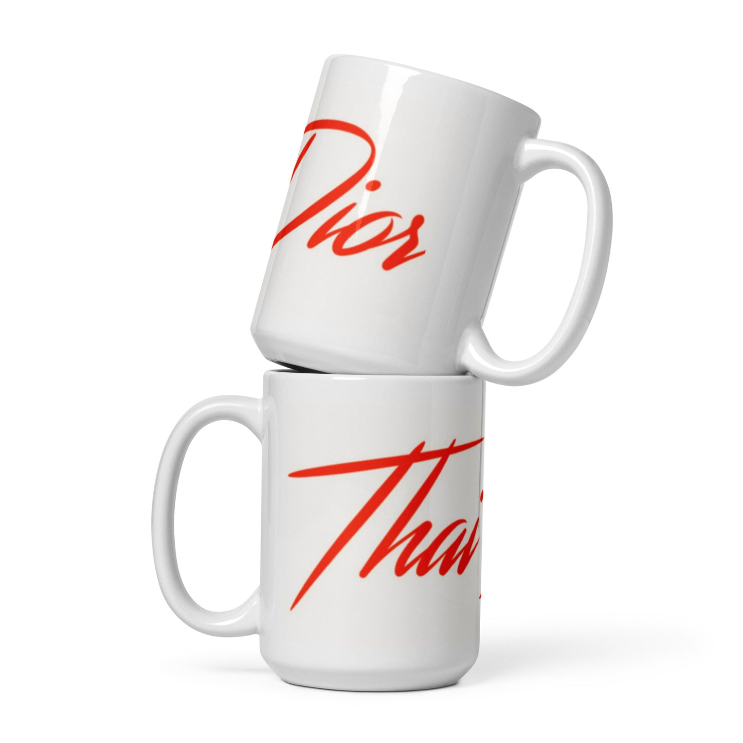 White glossy mug